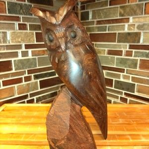 Hand carved Iron Wood Owl 🦉 7 in. Handmade sculpture art heavy